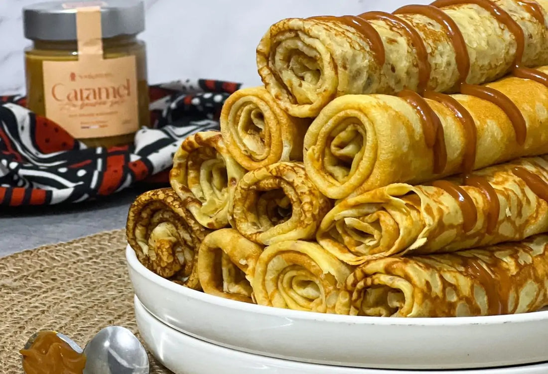 Recette crêpes moelleuses sans repos — Avec caramel beurre salé aux épices africaines
