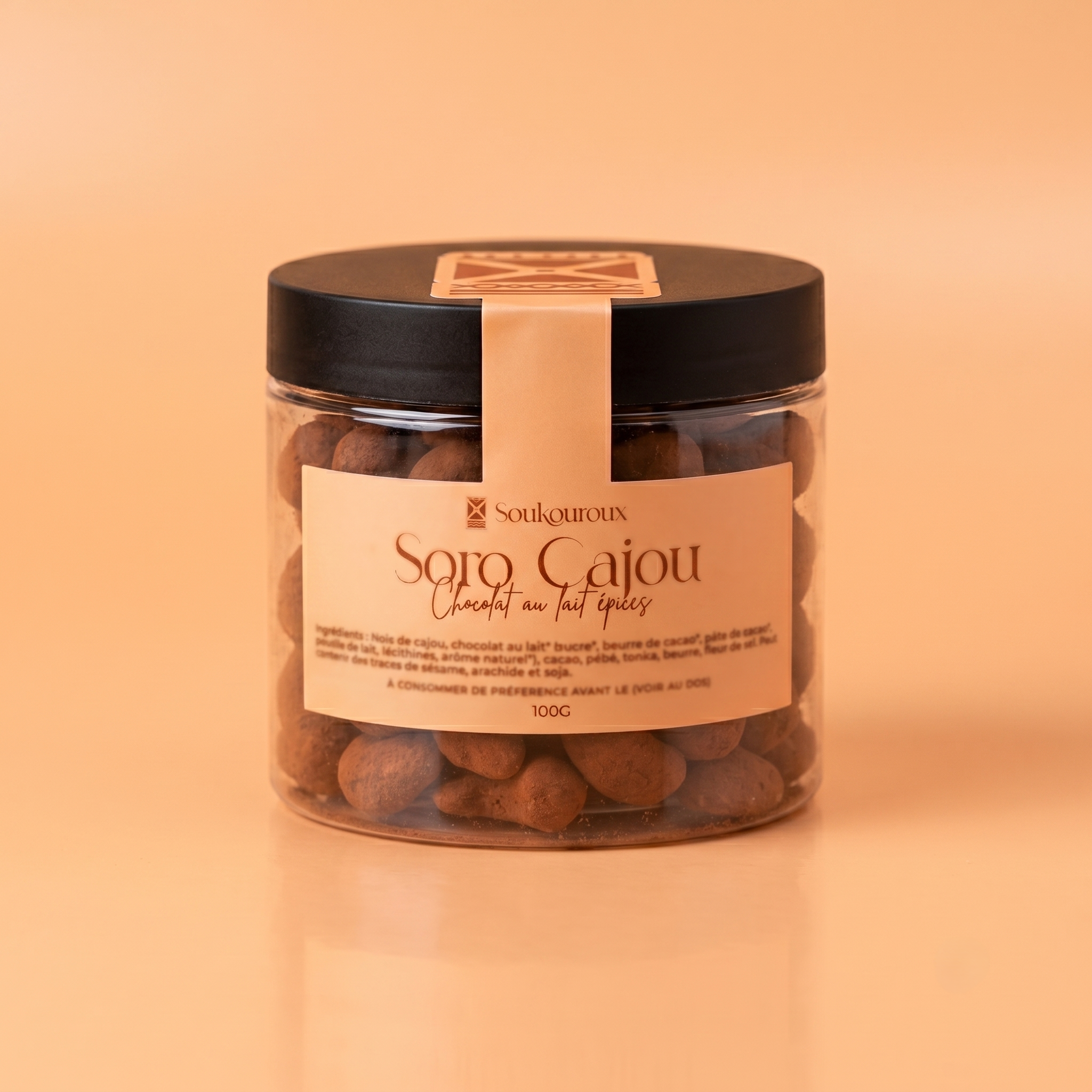 Soro Cajou — Noix de cajou, chocolat au lait, pèbè & fève de tonka