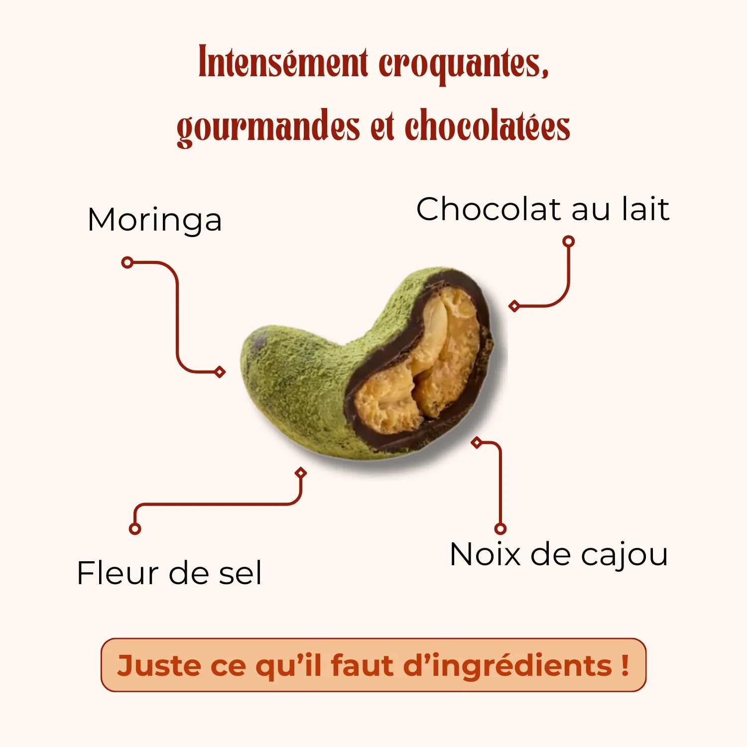 Soro Cajou, Noix de cajou moringa & chocolat au lait